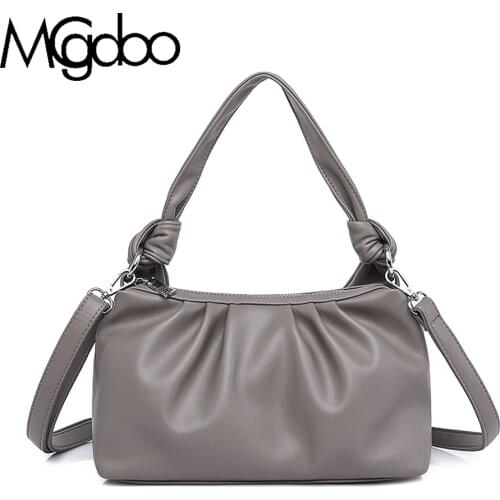 Mgcdoo Folds Design PU Leather Shoulder Bags For Women 2021 Elegant Handbags Travel Totes Fashion Messenger Female