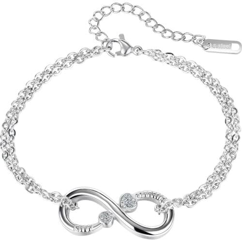 Fashion Simple Bracelet Zircon Stainless Steel Jewelry For Woman Gift Not Fade Wholesale