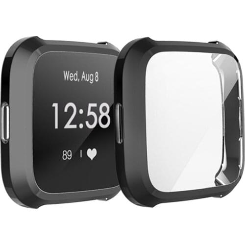 Soft TPU Electroplated Protective Case for Fitbit Versa Lite Watch Screen Protector Cover for Fitbit Versa Lite Smart Watch