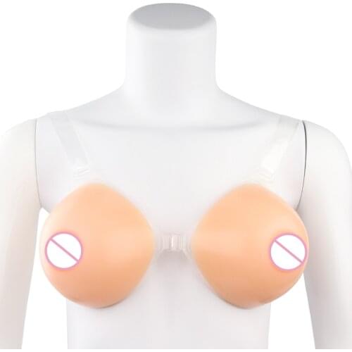 ONEFENG Round Shape Silicone False Breast Forms for Cross Dressers Drag Queen with Straps 300-1600g/pair