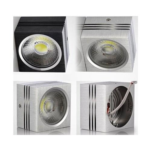 Wholesale price COB LED downlight 7W 12W Dimmable 110V 120V 220V Surface mounted led light Spot square led ceiling lamp
