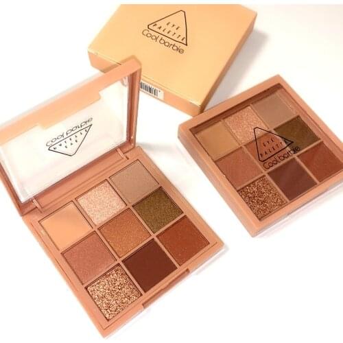 Hot Wholesales OEM 9 Colors Pigments Shimmer Glitter Matte Private Label Eyeshadow Palette Cosmetics Custom Makeup