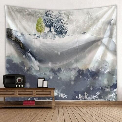 Sea World Marine Animal Underwater World Tapestry Wall Hanging Bed Spread Beach Towel Table Cloth Yoga Mat Customize Large Size