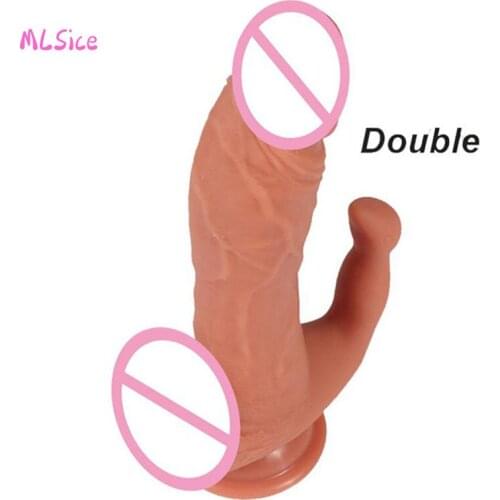 Realistic Dildos with Suction Cup Double Dildo Big Penis Lesbian Anal Plug Sex Toys for Women Clitoris Stimulator Dual Headed
