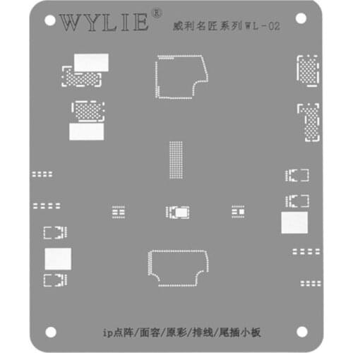 Wylie IP FACE ID LCD Screen Cable Tin Template For iPhone Reballing Stencil 0.12mm