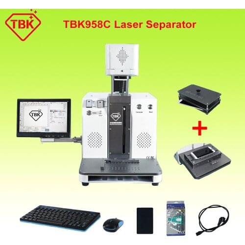TBK 958C Laser Marking Engraving Separating Machine For iPhone For Samsung Back Cover Glass Remover Repairing Kit