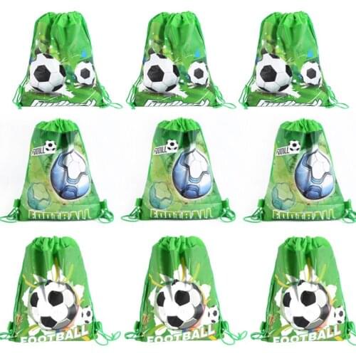 World Cup Theme Football Non-woven Fabrics Boys Like Travel Pouch Storage Shoes Bags Soccer Drawstring School Portable Backpack
