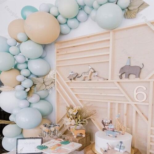 79pcs Matte Grey Cream Peach Balloon Garland Macaron Blue Baby Shower Balloons Gender Reveal Birthday Party Wedding Decorations