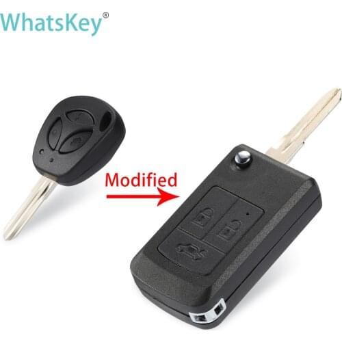 WhatsKey 3 Button Remote Modify Flip Folding Key Shell Case For Lada Esta Granta Priora Kaolin Vaz Sedan Samara Vesta Xray Niva