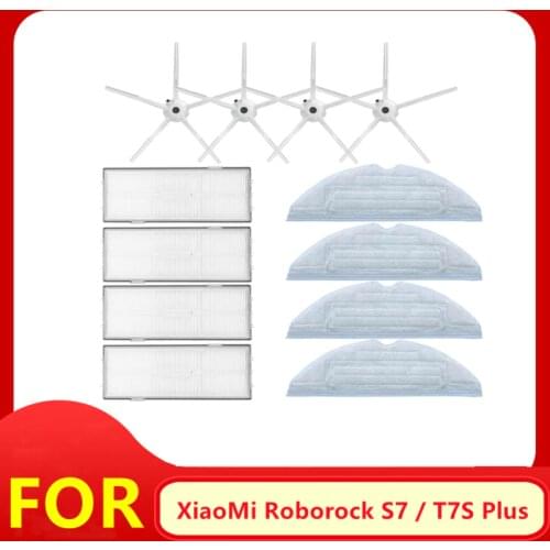 Mop Cloth Hepa Filter Side Brush Replacement Parts For Xiaomi Roborock S7 / T7S Plus Robot Vacuum Cleaner Accessories