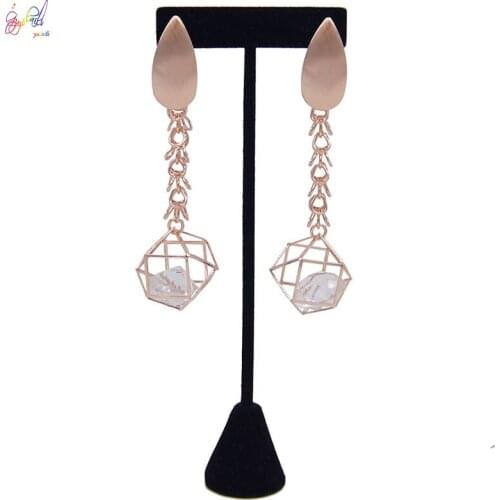 Yulaili New Trendy Rose Gold Metal Geometric Irregular Hollow Circle Drop Earrings for Women Party Jewelry Free Shipping
