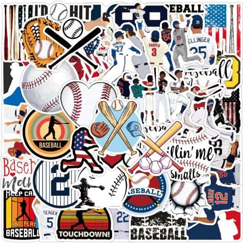 10/30/50PCS Cartoon Baseball Sports Graffiti Laptop Guitar Motorcycle Luggage Skateboard Bike Waterproof Sticker Wholesale