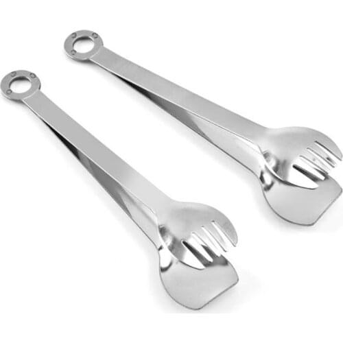 100pcs Kitchen accessories Coffee Sugar Clip Clamp Stainless Steel Tweezer Tong Clips Coffee Ice Cube Tea Clips Tool NO96