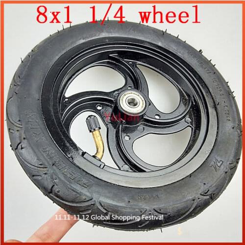 8X1 1/4 Scooter Tire & Inner Tube with Alloy Hub 8 Inch 8*1.25 Tyre for Bike Electric / Gas Scooter Parts