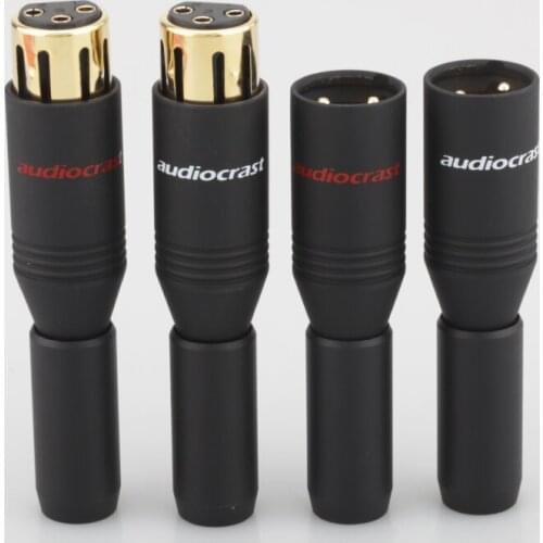 Audiocrast 24K Gold Plated Microphone audio Silver Net XLR Male Female Plug Adapter