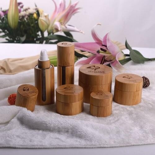30g Bamboo Jar Cosmetic Bamboo Cream Jar with Glass Inner Cosmetic Packaging 30g 50g 100g 120g luxury Bamboo Cream Jar Container
