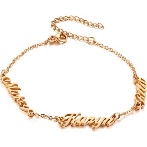 Personalized Custom Name Bracelet Stainless Steel Cuff Bracelets For Women Handmade Bangle Family BFFJewelry Gift