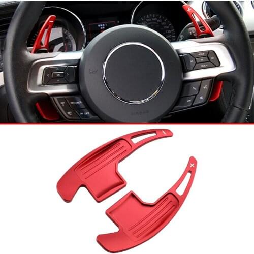 For Ford Mustang 2015-2019 Aluminum Steering Wheel Gear Shift Paddle Extension Accessories Red