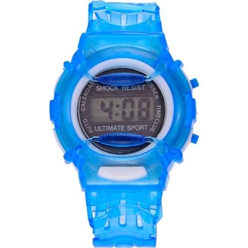 Fashion Sports Electronic Watch For Boys Girls Children Students Blue Waterproof Led Digital Wrist Watches Alarm Date Watches