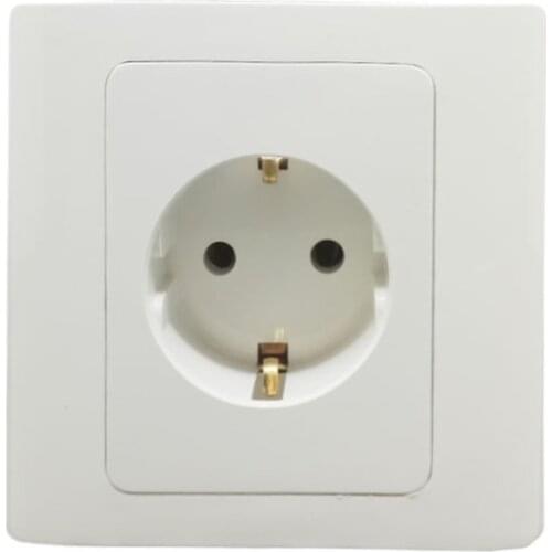 Europe Standard Wall Surface Plug White Square Shape Electrical Sockets 250V 16A Wall Charger Adapter