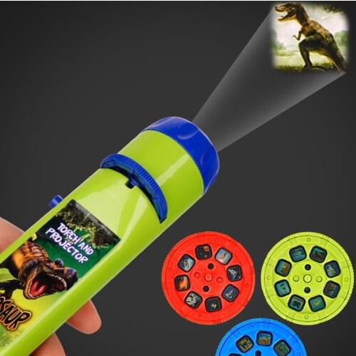 Torch Flashlight Projector Children Projection Film Learning Machine Animal Mermaid Dinosaur Toys for Baby Kids Sleeping Light