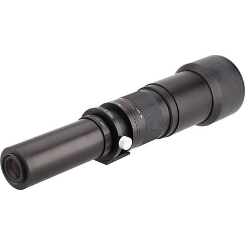 Lightdow Black 650-1300mm F8.0-F16 Super Telephoto Manual Zoom Lens+T2 Adapter Ring for Cannon Nikon Sony Pentax DSLR Cameras