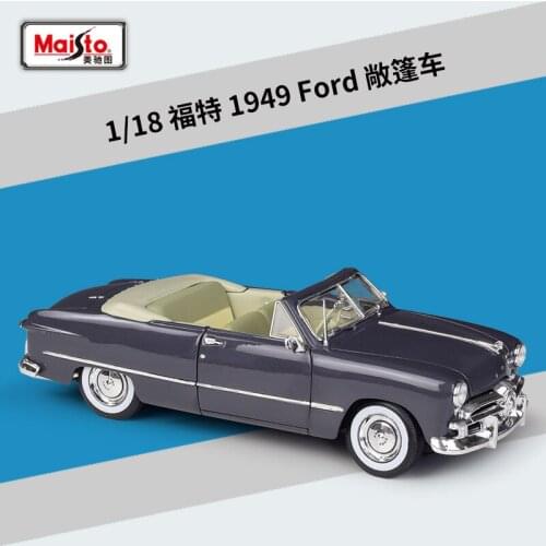 Maisto 1:18 Ford 1949 convertible Simulation Alloy Finished Car Model With Base Collection Ornament Gifts