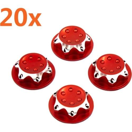 20pcs Aluminium Wheel Hub Kit Antidust Cover 17mm HEX Nut For RC 1:8 Model Car Anti-skid Wheel Cover Toy Part Supplies TEAM C