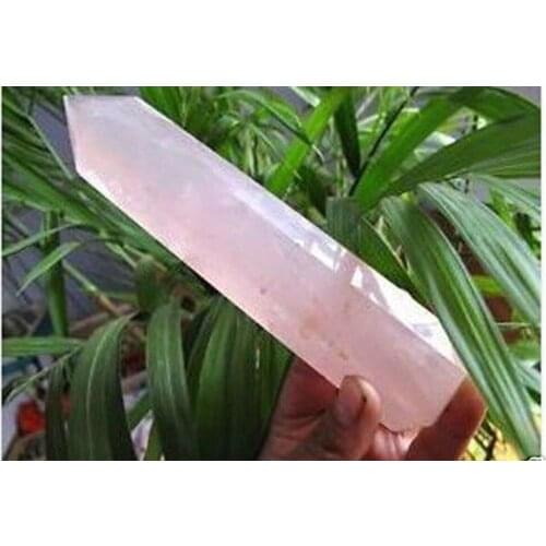 Pretty! big LONG NATURAL ROSE stone CRYSTAL POINT Healing Crystal 150-180mm quartz gemsto AAAAAA Free shipping