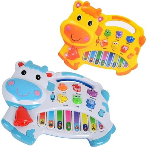 Cartoon Cow Animal Farm Keyboard Piano Baby Music Note Learning Educational Toy Christmas And New Year Childrens Gifts