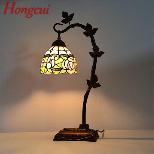 Hongcui Tiffany Table Lamp Contemporary Retro Creative Decoration LED Light For Home