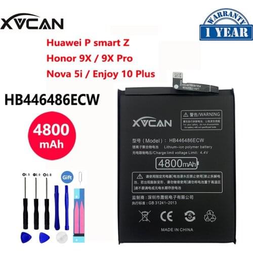 Original XVCAN HB446486ECW 4800mAh Battery For Huawei P smart Z Honor 9X Honor9X Pro Nova 5i Enjoy 10 Plus Phone Bateria