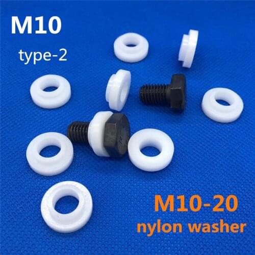Plastic grooved gasket M10 nylon washer the step gasket seal ring insulation for transistor polyamide T-type washer spacer 10mm