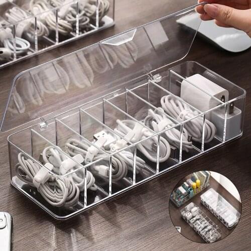 Plastic Cable Storage Box Wire Case Anti Dust Charger Socket Organizer Network Line Storage Bin Charger Wire Management
