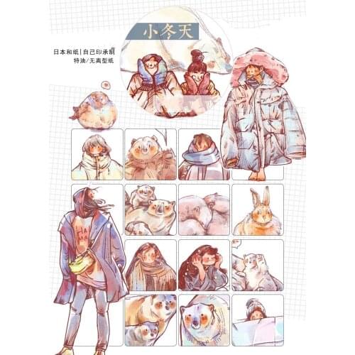 Lovely Little Winter Washi Tapes Bullet Journal Masking Tape Adhesive Tape DIY Scrapbooking Washi Stickers