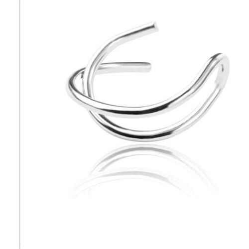 2018 jing yang best selling simple cross earrings fake earrings painless personality double C cartilage U-shaped ears earr