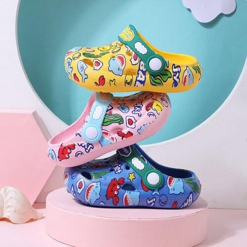 Childrens Hole Shoes Cute Printing Summer New Boys And Girls Sandals Baby Toddler Shoes Two-wear Slippers ZJX