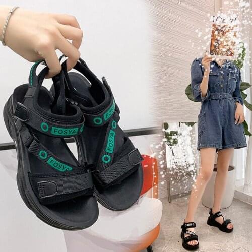 Platform Sandals for Women, Stylish Beach Sports Sandals (Height 5cm 1.97inches, Hook&Loop)