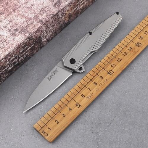 Kershaw folding knife 8CR13MOV blade full steel handle 1359 tactical multi-function camping hiking hunting self-defense knife