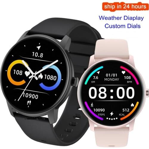 KW77 Men Women Smart Watch Sports IP68 Wristwatch 1.28 Inch Round Custom Bluetooth Watch Band Heart Rate Detection Smartwatch