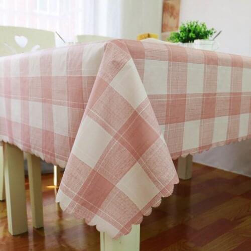 Waterproof And Oil-proof PVC Table Cloth Pastoral Large Plaid Cotton And Linen Texture Coffee Table Cloth
