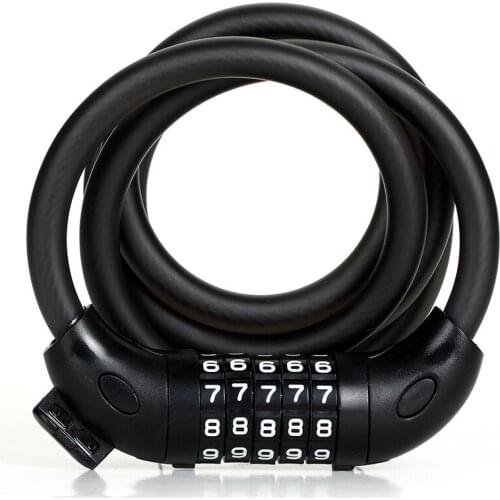 Universal Bike Lock 5 Digit Code Combination Bicycle Lock Bicycle Security Lock Bicycle Equipment MTB Anti-theft Lock 1.5M