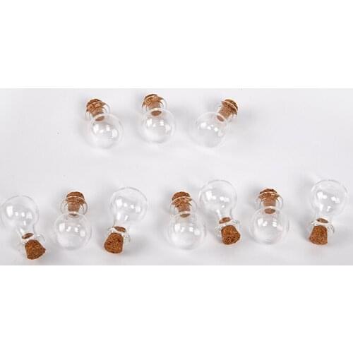 10Pcs Small Wooden Cork Glass Bottle Incense Bottle Mini Drift Bottle Wish Bottle Diy Home Decoration