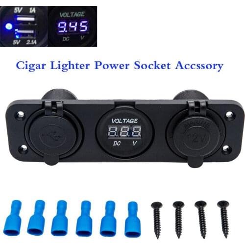 12V 120W Dual USB Power Motorcycle Boat Car Cigarette Lighter Socket Charger Plug Waterproof