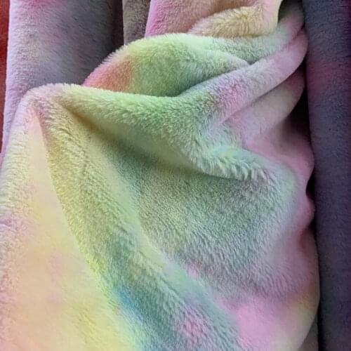 15 Colors Gradient Rainbow Plush Fabric, DIY Pet Toy Bag Background Clothing Curtain Pillow Tablecloth Material Faux Fur Fabric
