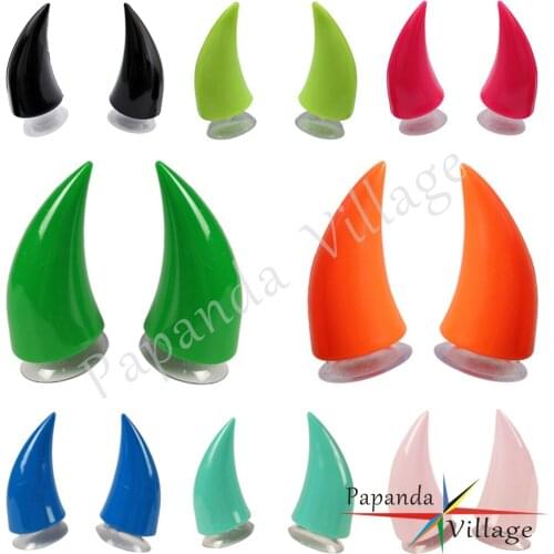 2PCS 10 Color Motorcycle Helmet Devil Horn Motorbike Helmet Horns Sucker Motocross Off Road Helmet Decoration Sucker Suction Cup