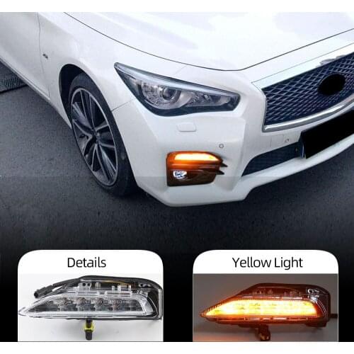 Car Front LED Daytime Running Light DRL Signal Light Lamp For Infiniti Q50 Sport Model 2014-2019 261354GA1A 261304GA0A