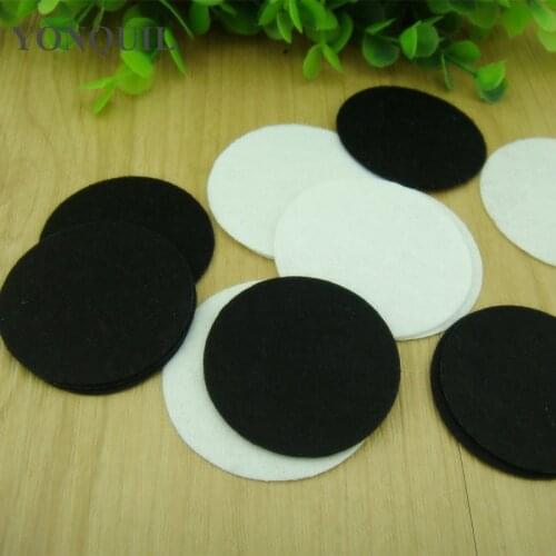 DIY 80MM White And Black Round Felt Fabric Pads Accessory Patches Circle Felt Pads Fabric DIY Flower Accessories 500PCS/Lot