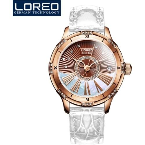 LOREO Women Watches Automatic Mechanical Watch Female Clock Reloj Mujer Top Brand Luxury Sapphire Wristwatch Relogio Feminino