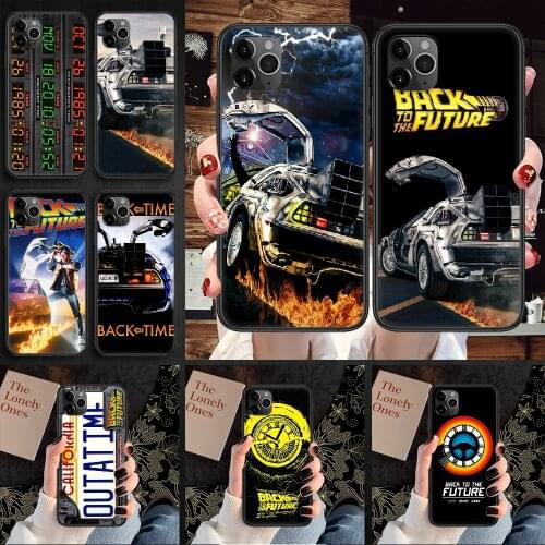 Back to the Future Phone Case Cover Hull For iphone 5 5s se 2 6 6s 7 8 12 mini plus X XS XR 11 PRO MAX black painting bumper art